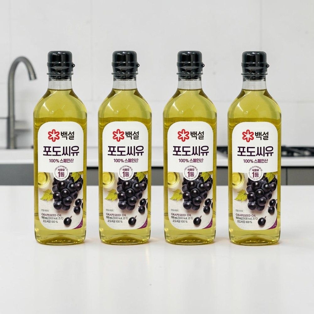 CJ제일제당 백설 스페인산 포도씨유 900ml 4개