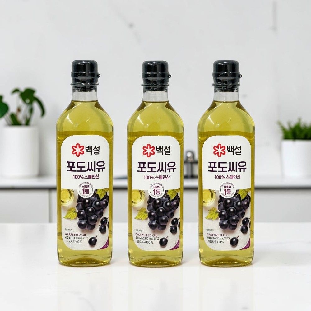 CJ제일제당 백설 스페인산 포도씨유 900ml 3개