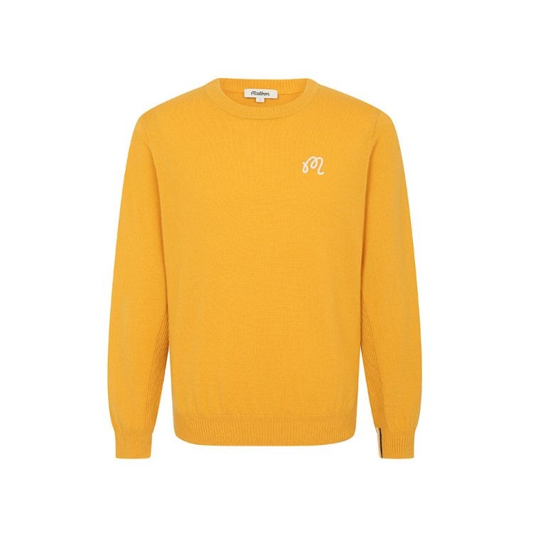[패션플러스][말본골프]말본골프 M 캐시 혼방 크루넥 니트스웨터 MUSTARD (MAN) M6321PKT07MUS