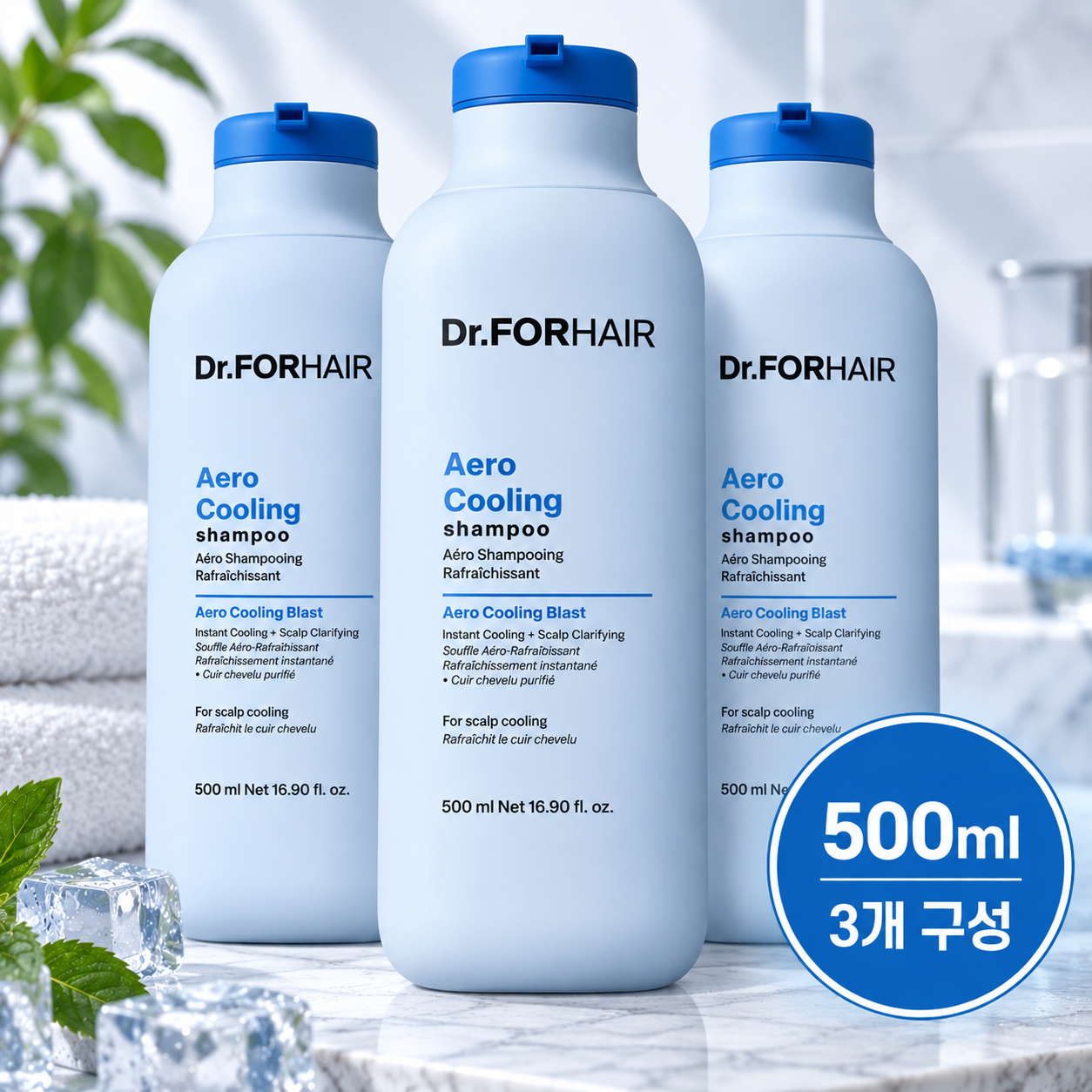 [온누리상품] 닥터포헤어 딥 클린 탈모완화 쿨링 샴푸 500ml X 3개 하루템
