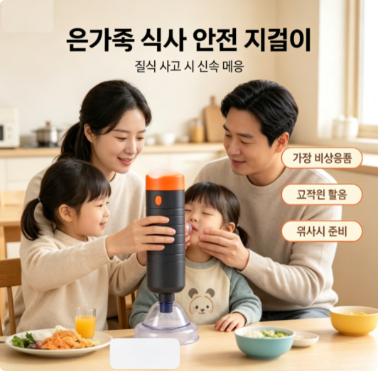 하임리히 응급키트 가정 비상상비품 기도질식 위험 대비 응급흡입기
