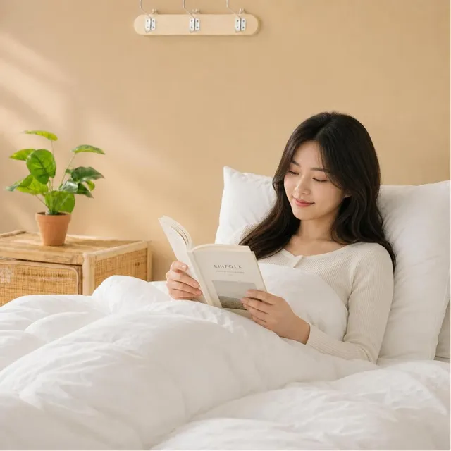 [다벤크K] 세이른 60수 순면 차렵 이불 침구 호텔 봄 가을 간절기 겨울 침구 밴딩 카페트 SS Q