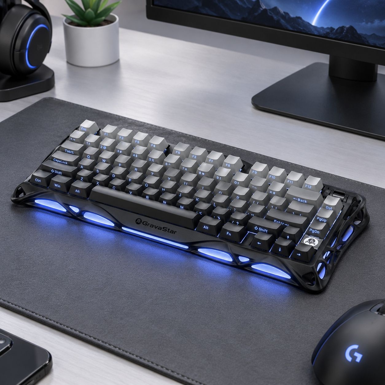[해외] 그라바스타 머큐리 K1 무선 기계식 키보드 79키 알루미늄 RGB 핫스왑