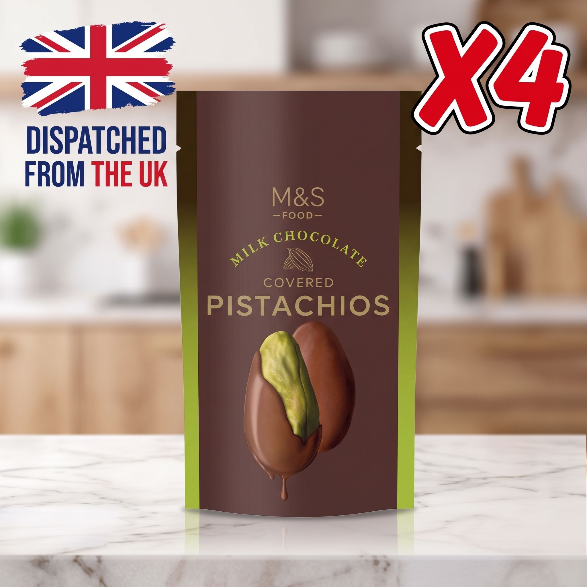 130g 4개 막스앤스펜서 밀크초콜릿 피스타치오 M&S Milk Chocolate Pistachios