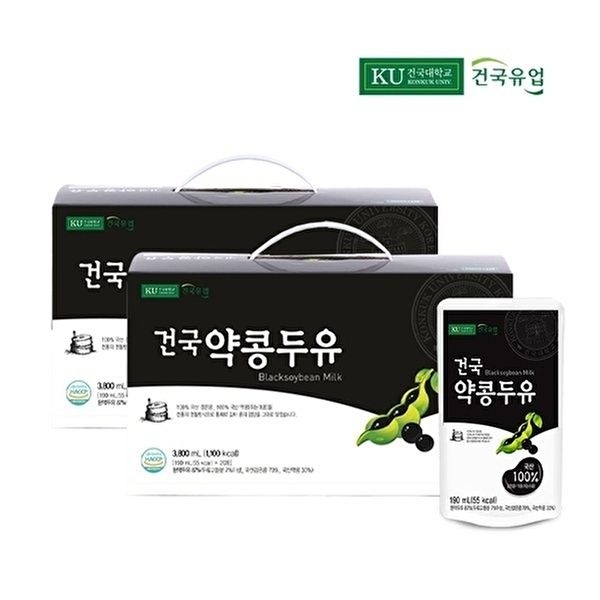 건국유업 [건국유업]건국 약콩두유 40팩 / 국산 검은콩과 국산 약콩