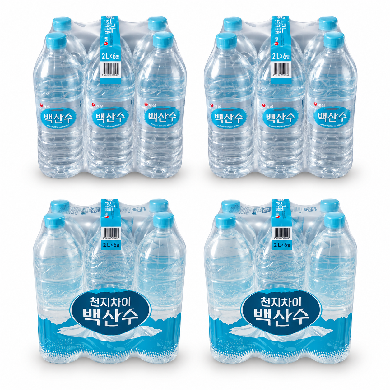 백산수 천지차이 백산수 생수 유라벨 무라벨 2L x 24개