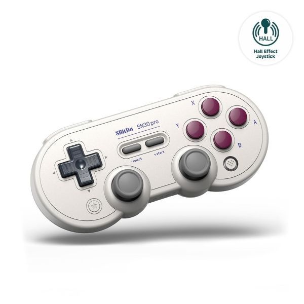 8Bitdo [해외] 8BitDo SN30 Pro 블루투스 컨트롤러 홀 효과 조이스틱 럼블 진동 터보 기능 탑재 닌텐도 스위치 2 PC macOS 안드로이드