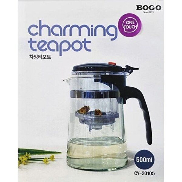 [알티피아]BOGO 원터치 상명배 내열유리 차밍 티포트 500ml (W95839A)