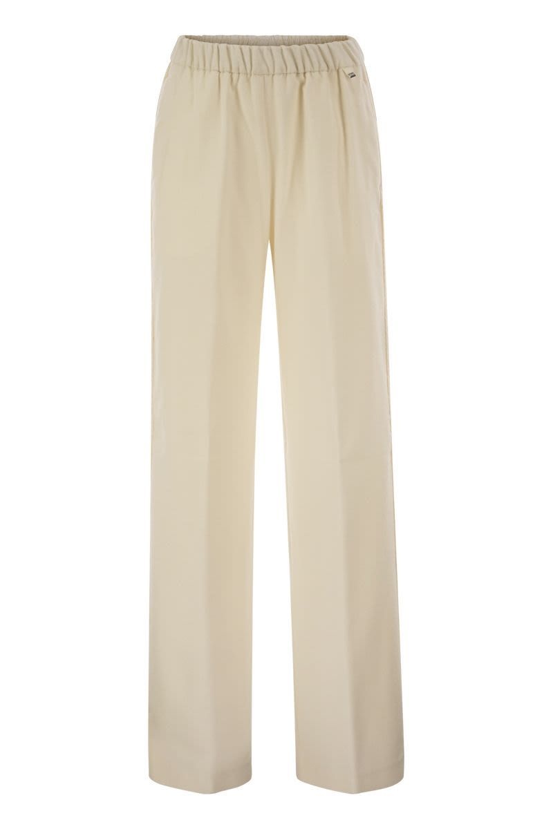 에르노 26FW Herno 와이드-레그 flannel-effect trousers with elasticated 웨이스트 밴드 PT00058DR129341200