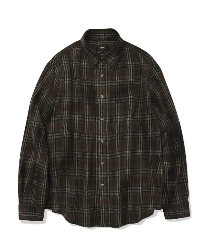 카네이테이 EASY FLOW CHECK SHIRTS (BROWN) K25F-TOS-482-BW