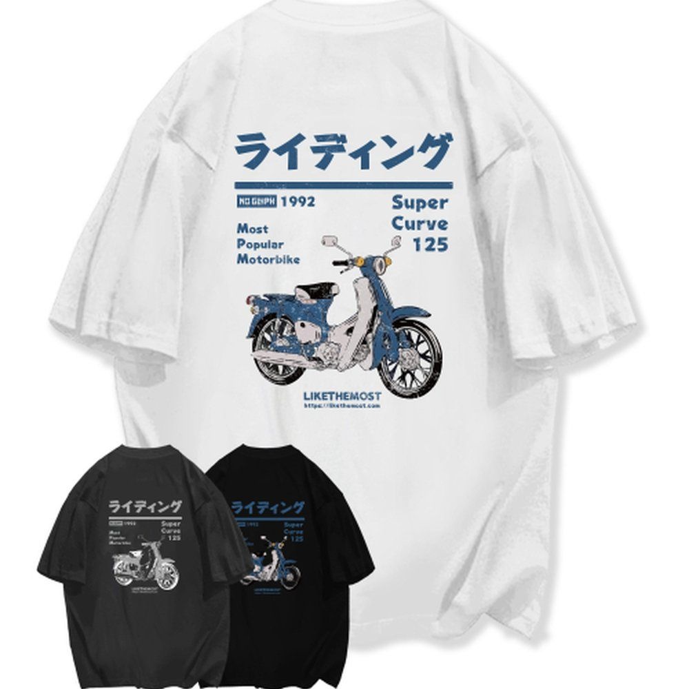 라이크더모스트 라이크더모스트 라이딩 바이크 오버 티셔츠 3colors