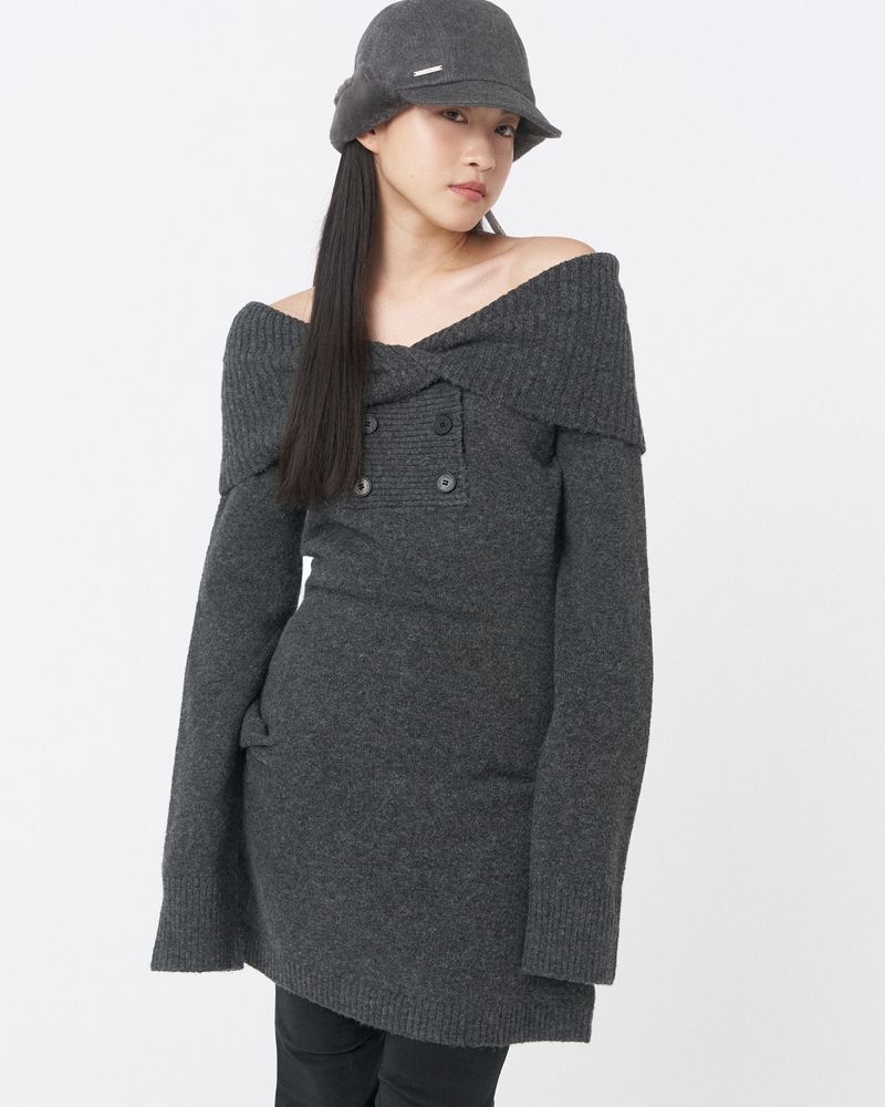 [10월 1일 배송] 미세키서울 MISEKI SEOUL double button knit one piece CHARCOAL MSK254OP02CH 157131