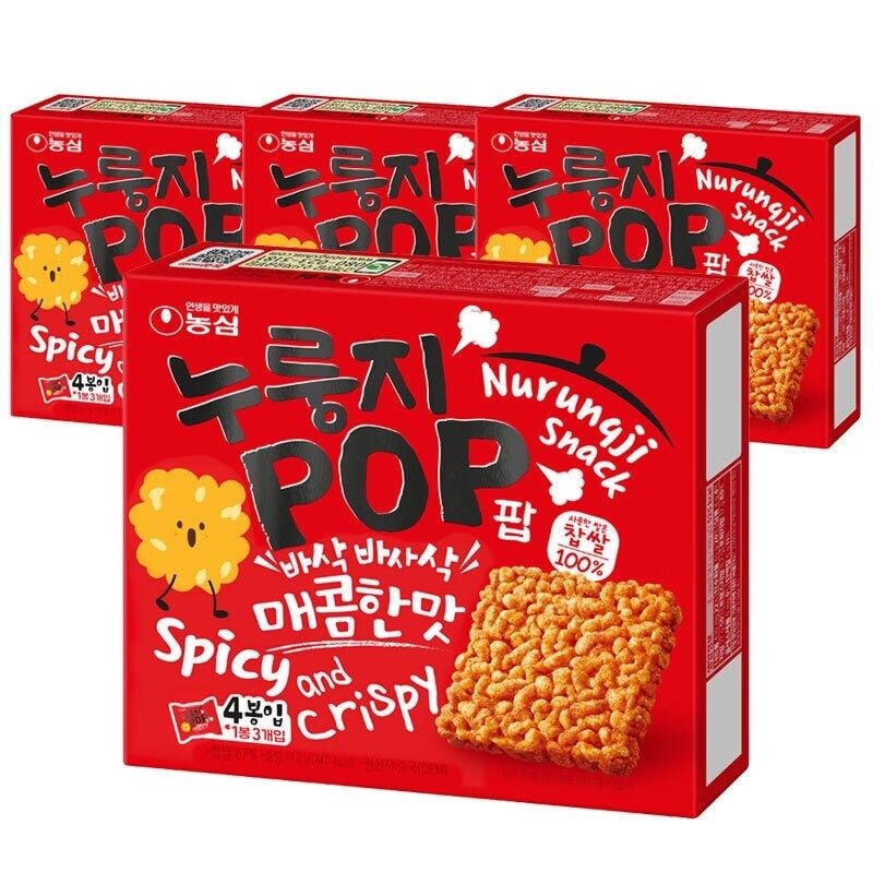 농심 누룽지팝 매콤한맛 142g x 4개