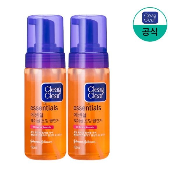 클린앤클리어 [클린앤클리어] 에센셜 훼이셜 포밍 클렌저 150ml x2