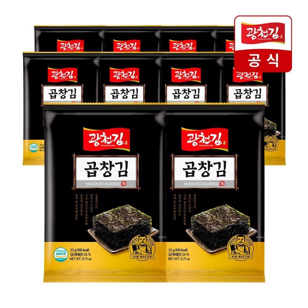 광천김 (현대홈쇼핑) 광천김 조미 곱창김 전장김 20g x 10봉