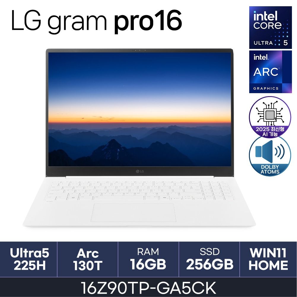 LG전자 HMC 25년도 LG그램 프로 16Z90TP-GA5CK (RAM 16GB / NVMe 256GB / WIN11H)
