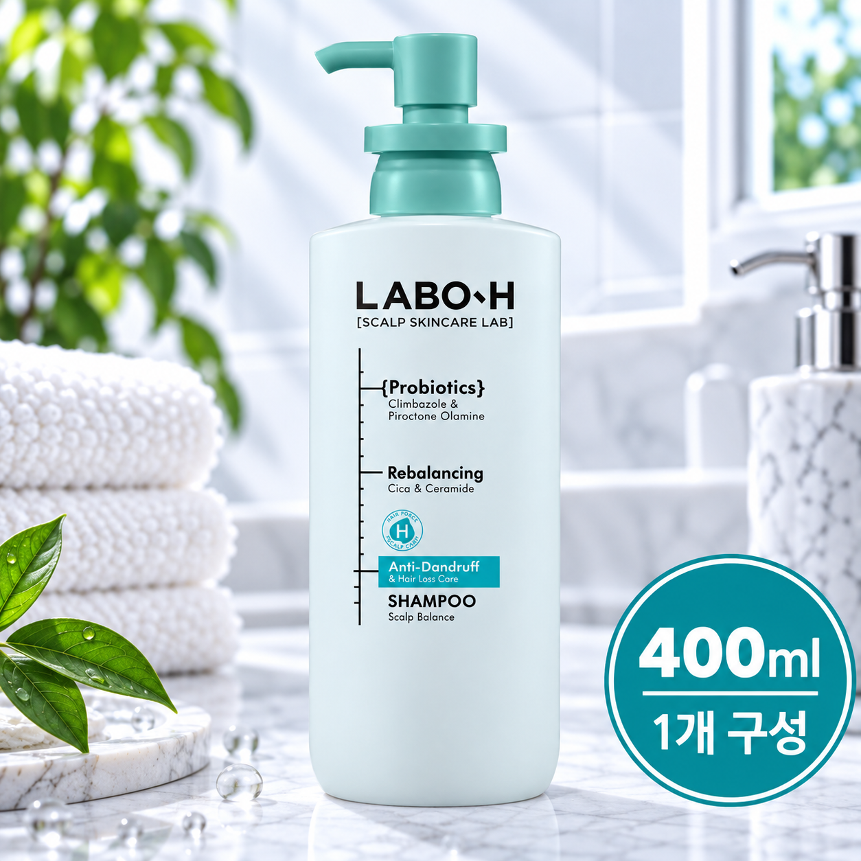 [온누리상품] 라보에이치 댄드러프클리닉 샴푸 탈모증상완화 기능성 샴푸 400ml X 1개 하루템