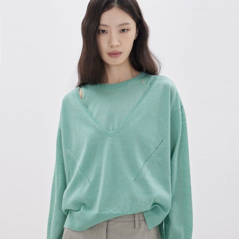 홀터 레이어드 투웨이 풀오버 Z262KSK004