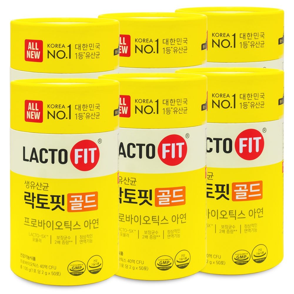 [오늘출발] 락토핏 [ALL NEW 리뉴얼 40억 유산균] 락토핏 골드 2g x 50포 6개 / 정품 발송 (주)우진