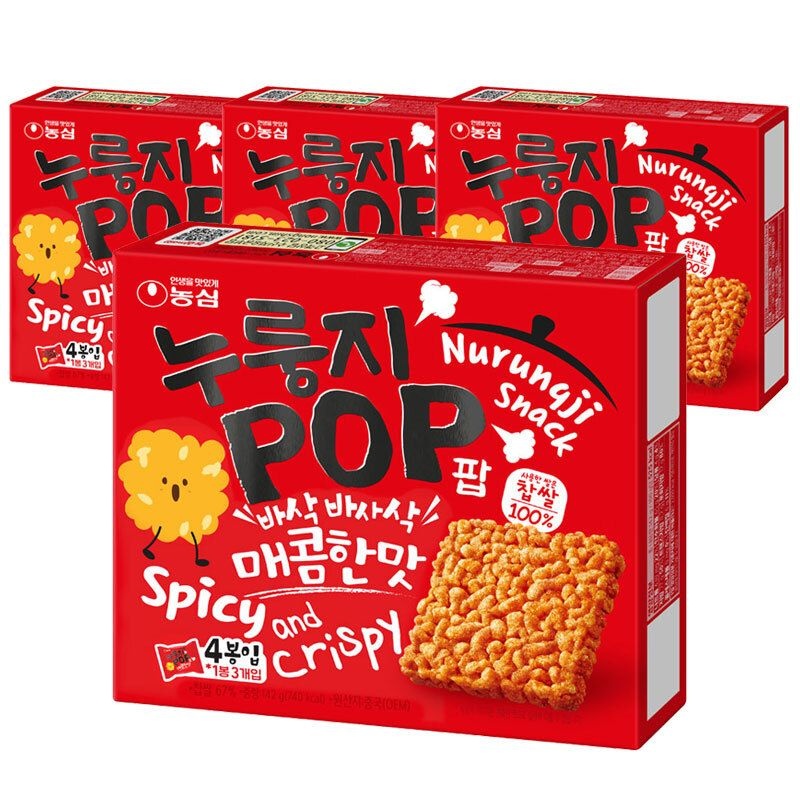 농심 누룽지팝 매콤한맛 142g x 4개