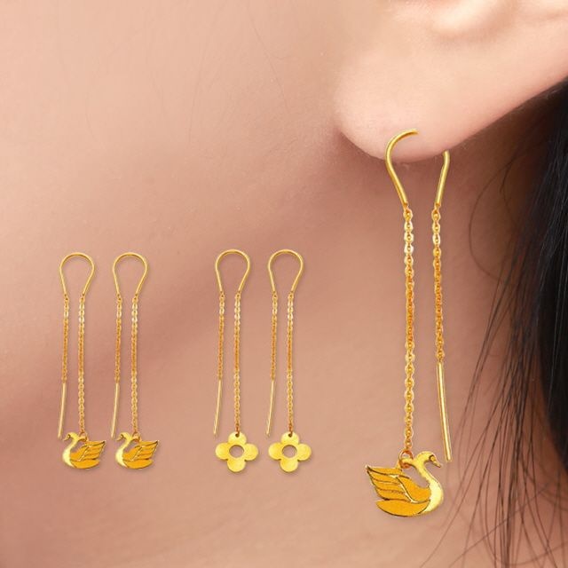 순금24K 양면 롱귀걸이1 _3.10g~3.19g