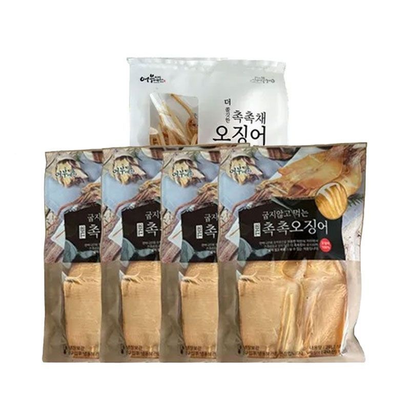 어부예찬 국내산 촉촉오징어 왕특대 8미(2미X4봉)+오징어채 1봉(50g)[36125140]