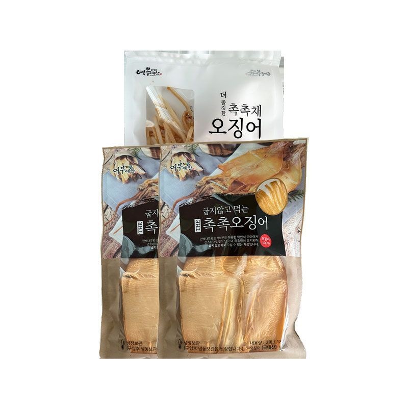 어부예찬 국내산 촉촉오징어 왕특대 4미(2미X2봉)+오징어채 1봉(50g)[36125141]