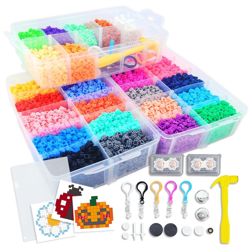 디폼블럭 8mm 10000pcs 27색상 세트 + 도안50-60개 + 부자재 7세트