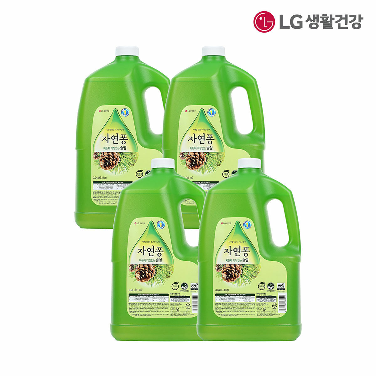 [TV상품]LG생활건강 자연퐁 주방세제 솔잎  3.1kg*4개