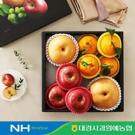 3色 혼합과일세트 3kg(사과,배,황금향) 보자기동봉