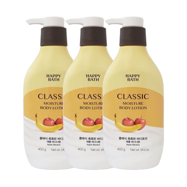 해피바스 정말 촉촉한 바디로션 400g x3