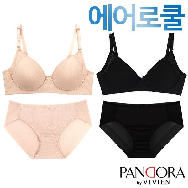 판도라 바이 비비안 [패션플러스][판도라by비비안]에어로쿨 풀컵무빙몰드 브라팬티2종