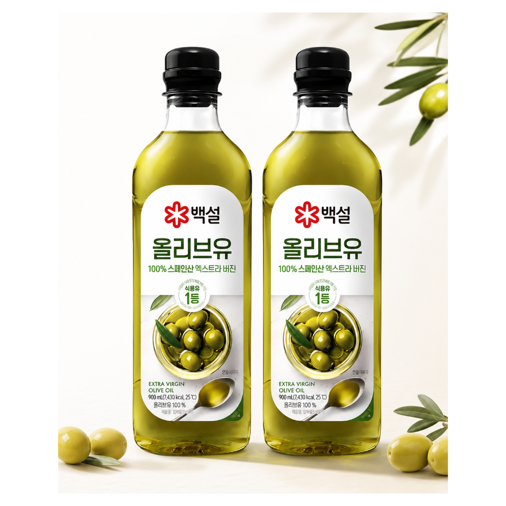 백설 올리브유 900ml x 2개