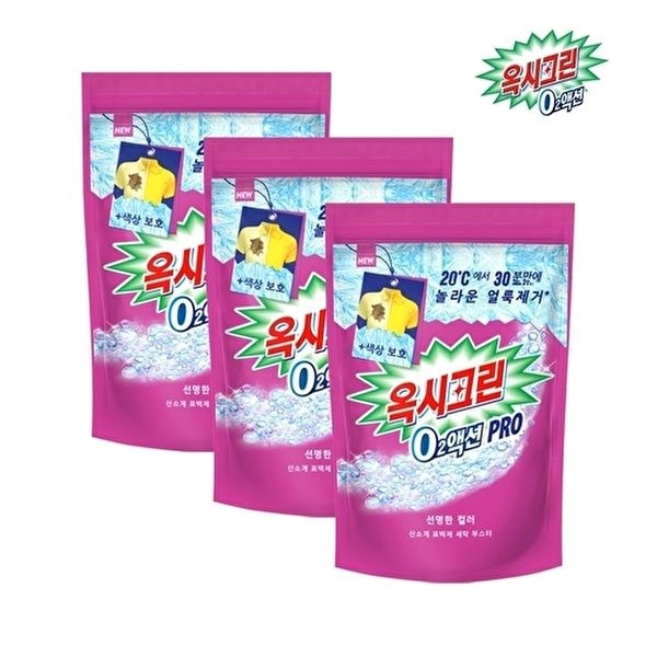 옥시크린 [옥시크린]옥시크린 O2액션 프로 분말 표백제 650g x3개