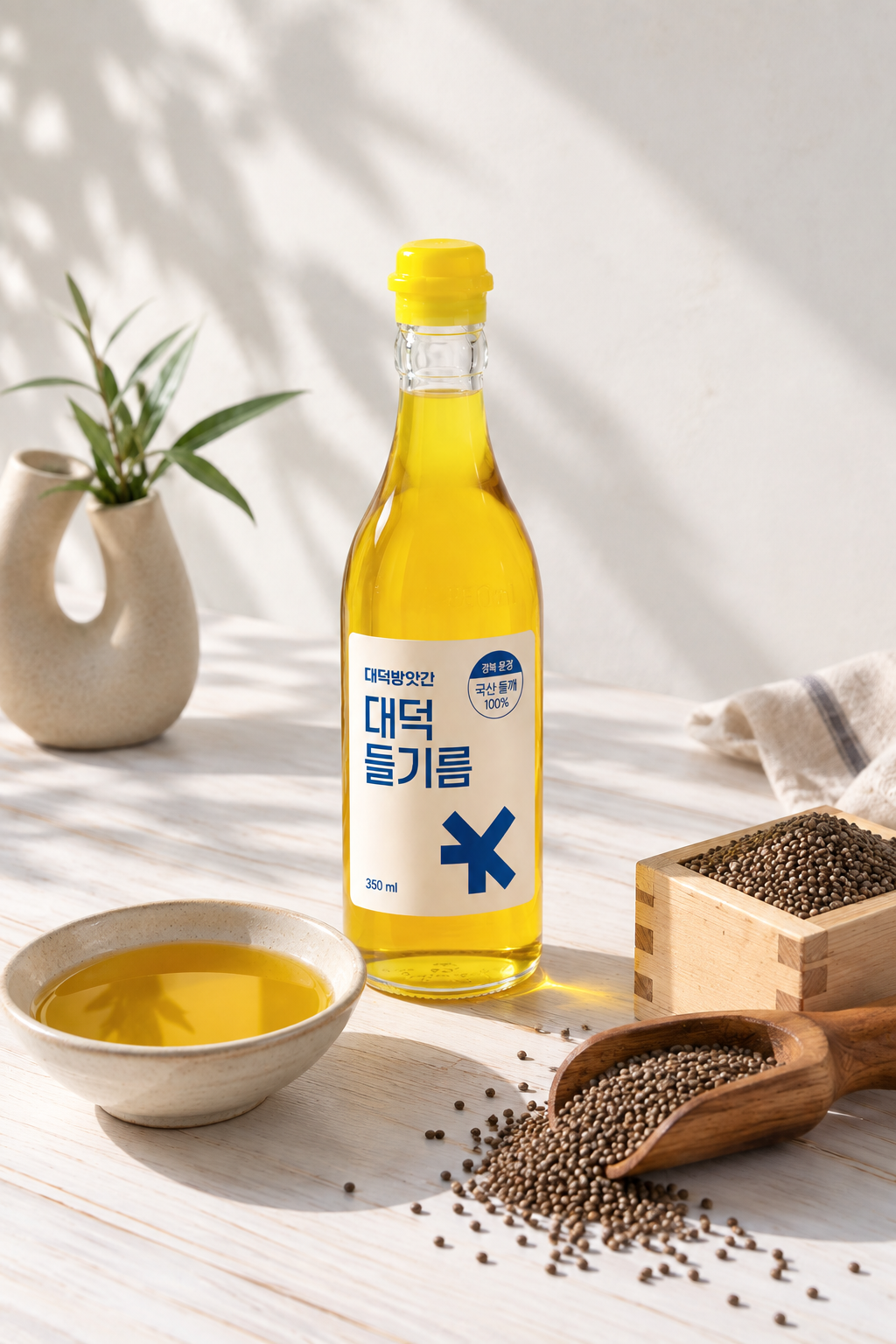 [온누리상품] 대덕방앗간 [25% 쿠폰가 19,540원] 저온 맑은 100% 국산 들기름 350ml 1병