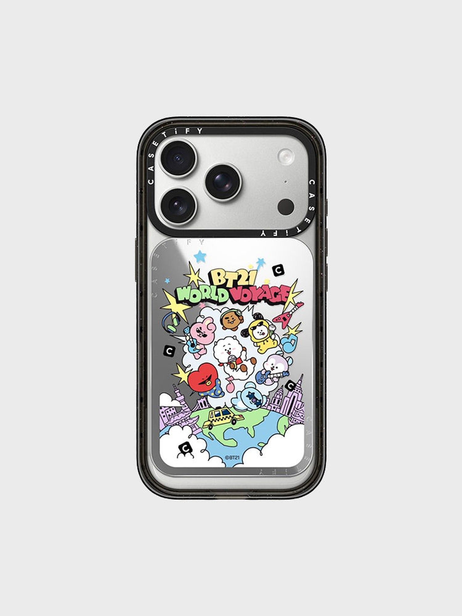 케이스티파이 [2종세트/국내배송] 케이스티파이 CASETiFY BT21 카드홀더 스티커 MIRROR + SNAPPY 그립 MIRROR