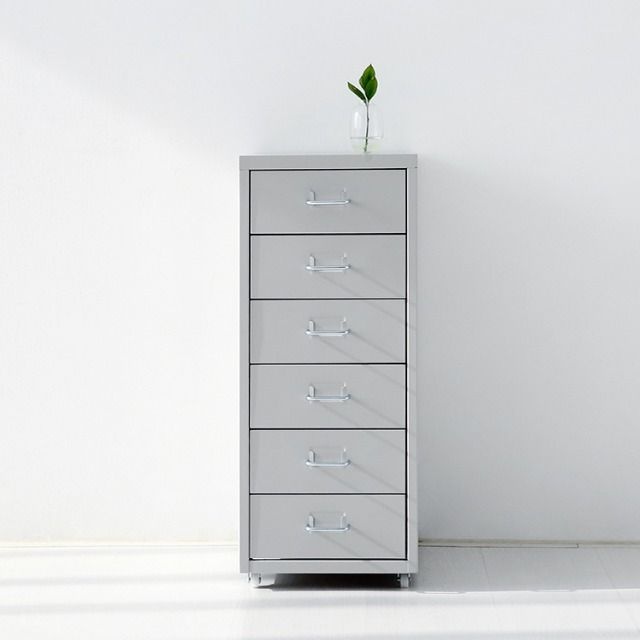 마켓비 OFFICY 서랍장 6단  라이트그레이