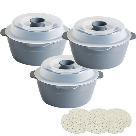이지앤프리 스팀쿡 전자레인지 찜용기 소 650ml 3p