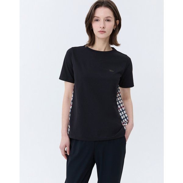 닥스골프 [25SS [스테디셀러 멜란지 체크 백 반팔티셔츠 (BLACK) WNTS5B905BK 511759