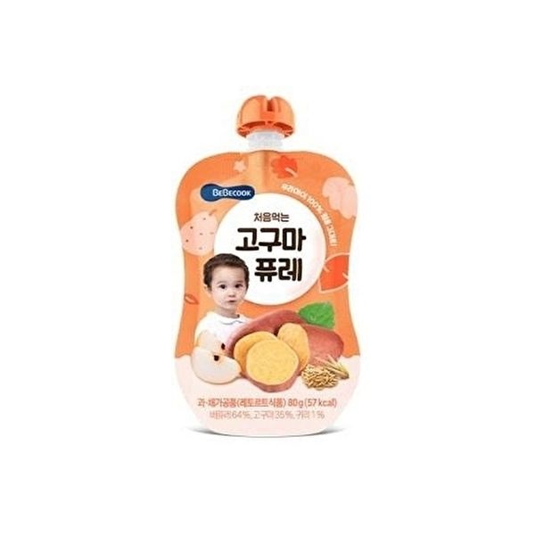 [셀러허브 식품][유로메디] 베베쿡 처음먹는 고구마 퓨레 80g 유아 아기 이유식 (41599197)