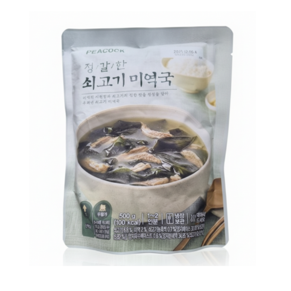 피코크 정갈한 소고기 미역국 500g 5팩