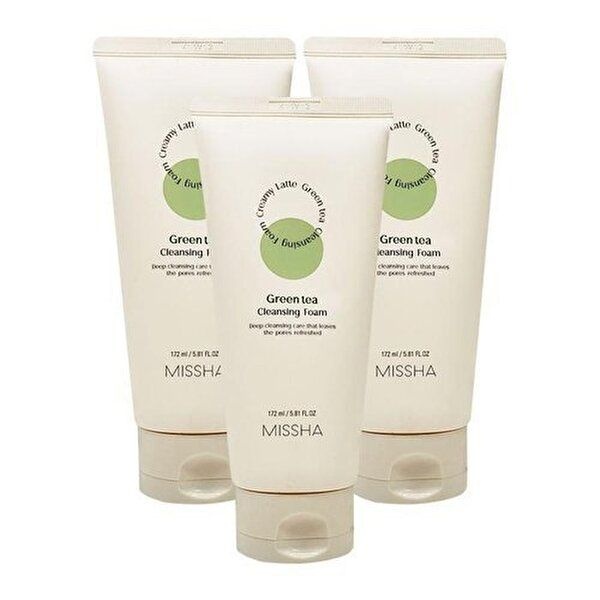[셀러허브 1]MISSHA 크리미 라떼 클렌징 폼 녹차 172ml 모공 피지 케어 3개 Ss (52087596)
