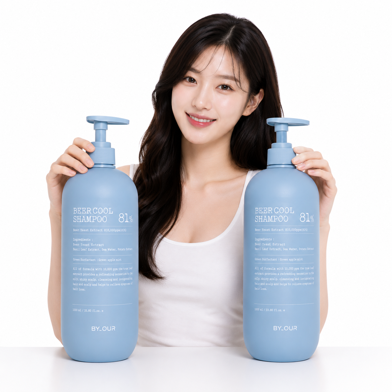 바이아우어 맥주효모 81만PPM 대용량 쿨링 탈모 샴푸 1017ML, 2개