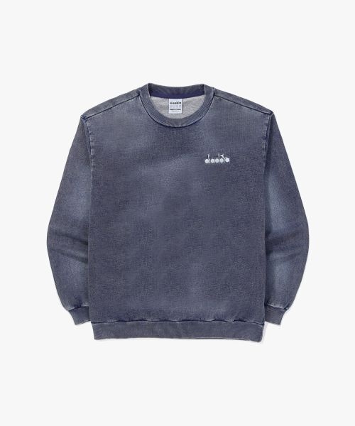 디아도라 diadora 스프레이 워싱 데님 맨투맨 DENIM
