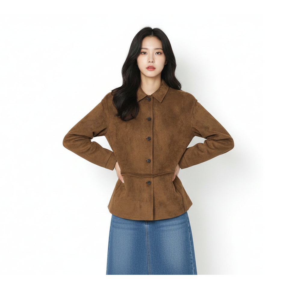 게스 여성 스웨이드 자켓 RP3W08J1