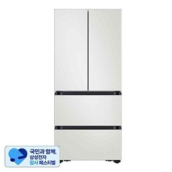 삼성전자 [삼성전자][9월 2주차 이후 순차배송]  비스포크 AI 김치플러스 4도어 RK70F49F2A (490L, 코타 화이트)