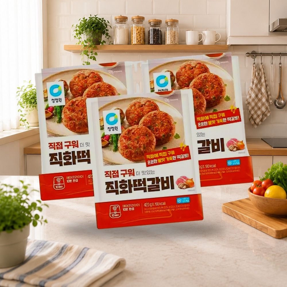 청정원 더맛있는직화떡갈비 420g 3개