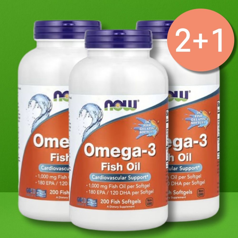 [해외] 나우푸드 오메가3 180 EPA 120 DHA 200 피쉬소프트젤 포화지방 불포화지방 3병