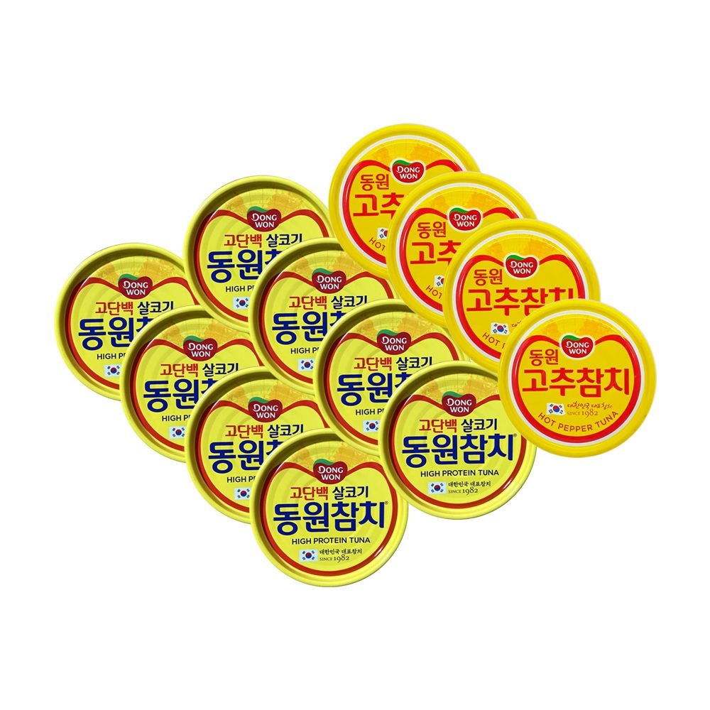 동원 라이트 스탠다드 150g 8캔 + 고추참치 150g 4캔