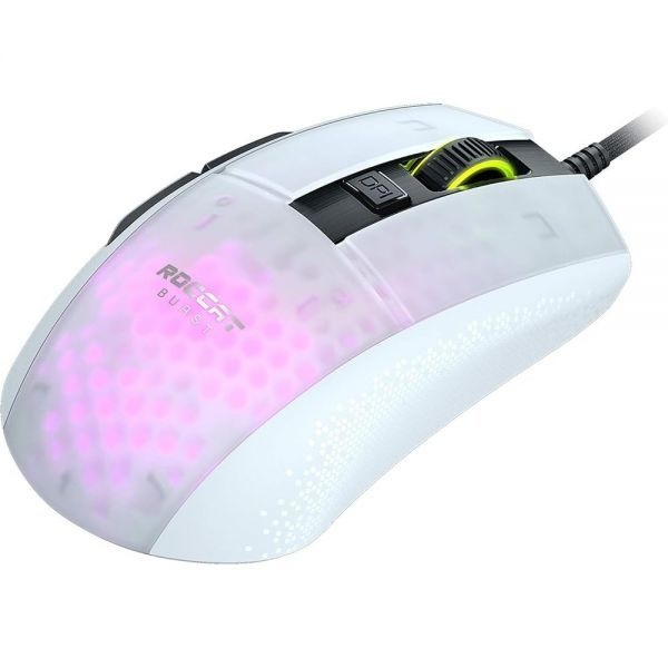 ROCCAT [해외] ROCCAT Burst Pro PC 게이밍 마우스 광 스위치 초경량 인체공학적 유선 컴퓨터 RGB 조명 타이탄 스크롤 휠 바이오닉 쉘